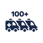 FROTA COM MAIS 
DE 100 AMBULÂNCIAS